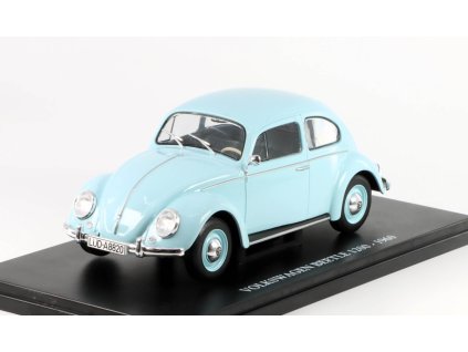 Volkswagen 1200 Beetle Kafer Brouk modrá 1960 1:24 - časopis s modelem  VW 1200 - kovový model