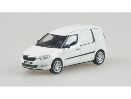 Škoda Roomster FL Praktik 2010 Bílá Candy 1:43 - Abrex  Škoda Roomster FL Praktik 2010 Bílá Candy - kovový model auta