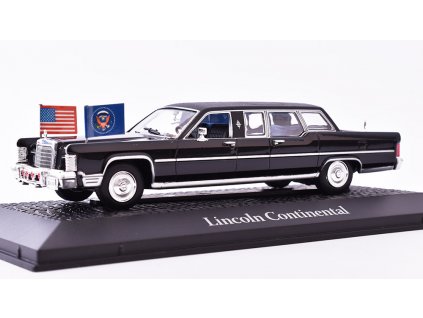 Lincoln Continental 1:43 Atlas Prezidentská auta časopis smodelem  Lincoln Continental - kovový model auta