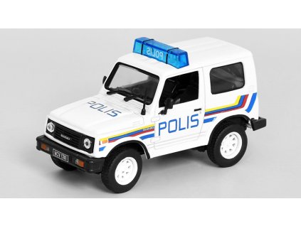 Suzuki Samurai 1:43 - Policejní  auta světa - časopis s modelem #33  Suzuki Samurai - kovový model auta
