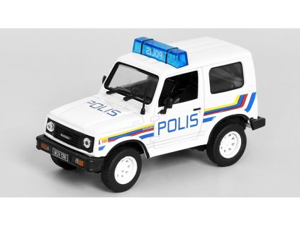 Suzuki Samurai 1:43 - Policejní  auta světa časopis s modelem #33  Suzuki Samurai - kovový model auta