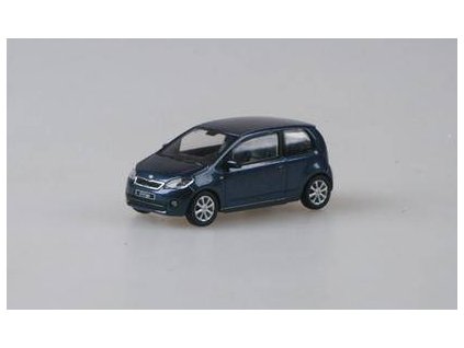 Škoda Citigo 3D modrá 1:43 - Abrex  Škoda Citigo 3dveřové 2011 - Modrá Night Metalíza - kovový model auta