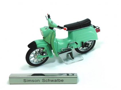 Simson Schwalbe v měřítku 1/24 - East European Motorbikes  Simson Schwalbe - kovový model motorky
