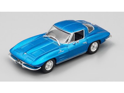 Chevrolet Corvette Sting Ray 1:43 - Superauta DeAgostini časopis s modelem #77  Chevrolet Corvette Stingray 1963 - kovový model auta z časopisu Superkary - Superauta