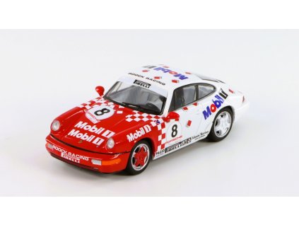 Porsche 911 964 RS Mobil1 Carrera Cup #8 1992 červená 1:64 - Spark Model  Porsche 964 - kovový model