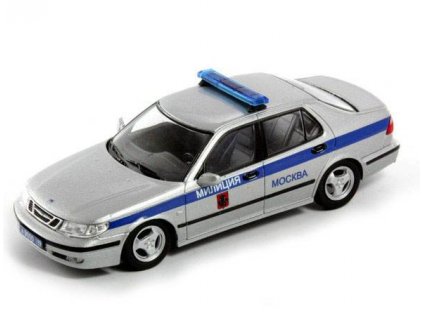 Saab 9-5 1:43 - Policejní auta světa časopis s modelem  Saab 9-5 - kovový model auta