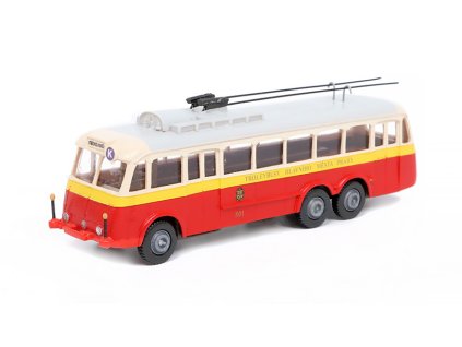 Škoda 1 Tr trolejbus 1:87 - Ručně vyrobený model  Škoda 1Tr " Trolejbusy Hlavního Města Prahy " - model trolejbusu