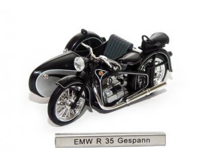 EMW R35 Gespann v měřítku 1/24 - East European Motorbikes  EMW R35 Gespann - kovový model motorky