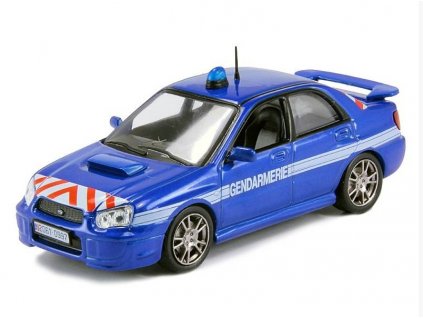 Subaru Impreza Gendarmerie 11:43 - Kultowe wozy policyjne časopis s modelem  Subaru Impreza police - kovový model auta