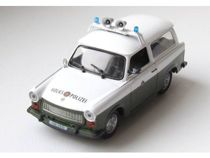 Trabant 601 Universal Polizei 1:43 - Kultowe wozy policyjne časopis s modelem  Trabant 601 Universal Police - kovový model auta