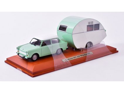 Trabant 601 + Wurdig 301 - 1:43 Atlas časopis s modelem  Trabant 601 + Wurdig 301 - kovový model auta