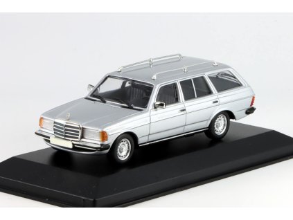 Mercedes-Benz W123 230TE 1982 stříbrná 1:43 - Minichamps  Mercedes W123 - kovový model