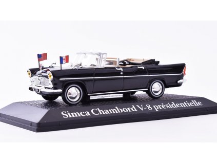 Simca Chambord V-8 presidentielle 1:43 - Prezidentská auta - časopis s modelem  Simca Chambord V8 presidentielle - kovový model auta