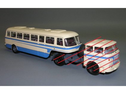 Návěs Karosa NO-80 - Vector-models - NA OBJEDNÁVKU!!!  Návěs Karosa NO 80 - Vector-models - kovový model autobusu