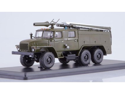 URAL-43202 AC-40 PM-102B khaki 1:43 - SSM  AC-40 (URAL - 43202) PM-102B - kovový model auta