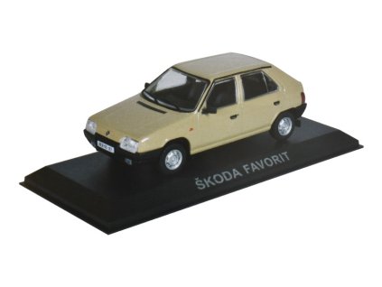 Škoda Favorit 1:43 - Legendární automobily minulé éry časopis s modelem #20  Škoda Favorit - kovový model