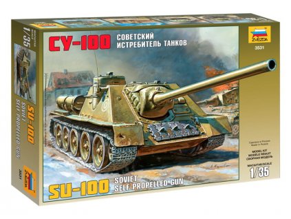 Tank SU-100 1:35 Zvezda - stavebnice  Tank SU 100 - ModelKIT