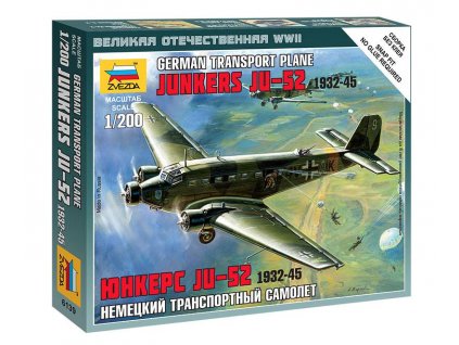 Letadlo Junkers JU-52 - 1:200 Zvezda - stavebnice  Letadlo Junkers JU 52 - modelKIT