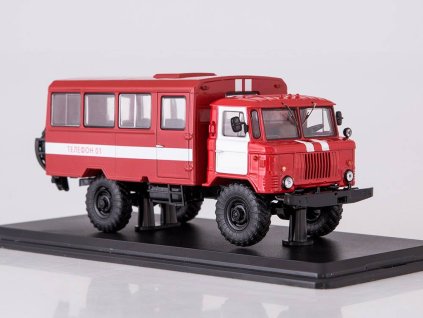 GAZ-66 Hasičský Hlídkový autobus 1:43 - Start Scale Models  GAZ 66 Hlídkový autobus Hasičský Záchranný Sbor - kovový model auta