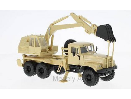 KrAZ 255B AO-4421 Bagr 1:43 - SpecialC.-81 časopis s modelem  KrAZ-255B Bagr - kovový model