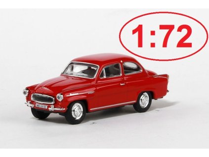 Škoda Octavia (1963) 1:72 Červená Tmavá - Abrex  Škoda Octavia - kovový model auta