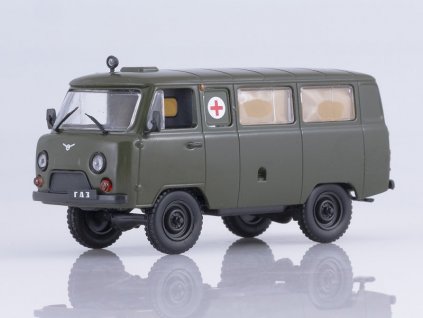 UAZ-452A / UAZ-3962 1:43 - Kultovní auta SSSR časopis s modelem #244  UAZ 452A UAZ 3962 - kovový model auta