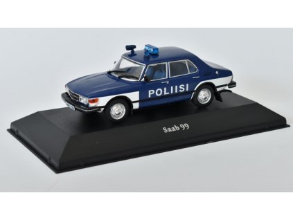SAAB 99 POLIISI - 1974 1:43 - Atlas časopis s modelem  SAAB 99 POLICE - kovový model auta