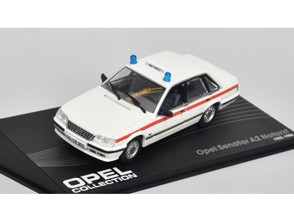 Opel Senator A2 Notarzt 1982 1:43 - Opel Collection časopis s modelem  Opel Senator A2 Notarzt - kovový model auta