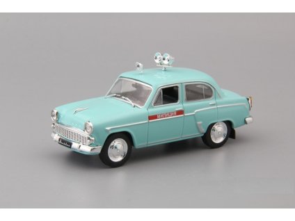 Moskvič 407 Milice 1:43 - Kultovní auta SSSR časopis s modelem #3 spec. číslo  Moskvič-407 Milicie policie - kovový model auta