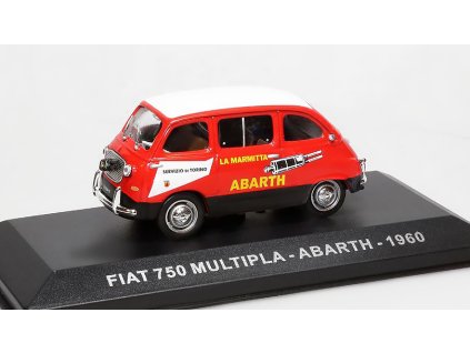 Fiat 750 Multipla Abarth 1960 1:43 - časopis AutoModels s modelem  FIAT 750 Multipla La Marmitta ABARTH - 1960 - kovový model auta