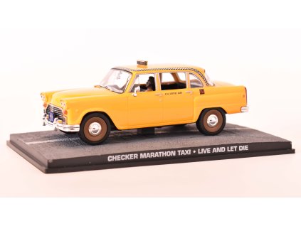 Checker Marathon Taxi 1961 James Bond 1:43 časopis AutoModels s modelem  Checker Marathon Taxi - kovový model auta