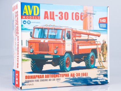 GAZ-66 požární automobil AC-30 KIT 1:43 AVD  GAZ 66 požární automobil AC-30 - stavebnice AVD