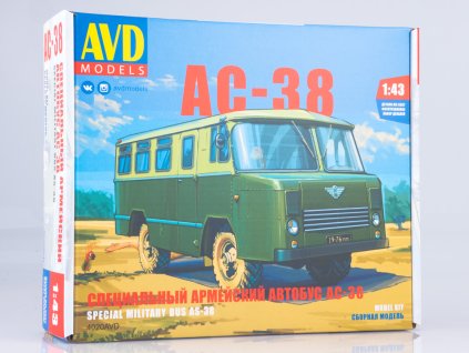 AS-38 speciální vojenský autobus - 1:43 - AVD  AS-38 AS 38 AC peciální vojenský autobus - stavebnice AVD
