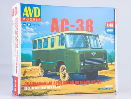 AS-38 speciální vojenský autobus 1:43 - AVD  AS-38 AS 38 AC peciální vojenský autobus - stavebnice AVD