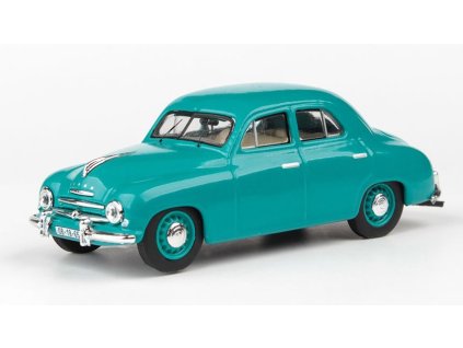 Škoda 1201 sedan 1956 Tyrkysová 1:43 - Abrex  Škoda 1201 1956 - kovový model auta