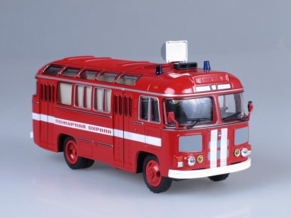 PAZ-672M hasičský 1:43 - Sovetskij avtobus  PAZ 672M - kovový model auta