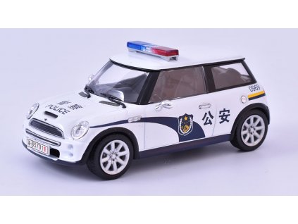 Mini Cooper S CHINA POLICE 1:43 - Policejní  auta časopis AutoModels s modelem  Mini Cooper S čínská policie - Policejní auta