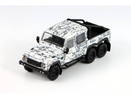 Land Rover Defender 110 Pick-up 6x6 2016 bílá 1:64 - BM Creations  Land Rover - kovový model
