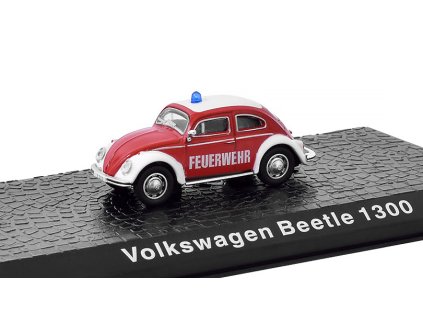 Volkswagen Beetle 1300 Feuerwehr 1962 Hasiči 1:72 - DeAgostini časopis s modelem  VW Beetle 1300 Fire Engine 1962 - kovový model auta