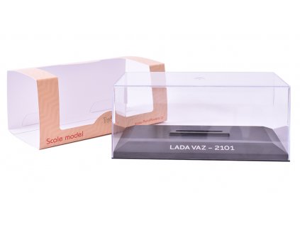Vitrínková Krabička pro model VAZ 2101 Komplet Čirý Kryt+Podlážka+Papírový obal  Box pro model VAZ 2101