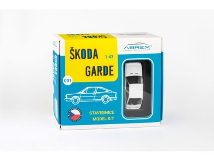 Škoda Garde STAVEBNICE 1982 Bílá Ledová 1:43 - Abrex  Škoda Garde (1982) 1:43 - Bílá Ledová - kovový model auta