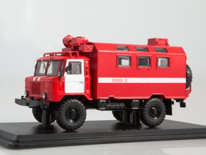 GAZ-66 Kung hasičské auto 1:43 - SSM  GAZ-66 Kung - kovový model auta