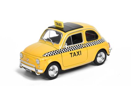 Fiat Nuova 500 Taxi 1:24 - Welly  Fiat Nuova 500 taxi - kovový model auta 1/24