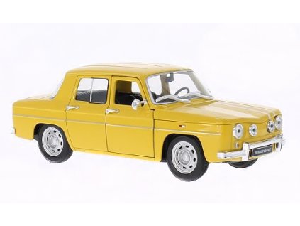Renault R8 Gordini žlutá 1:24 - Welly  Renault R8 Gordini 1:24 - kovový model auta