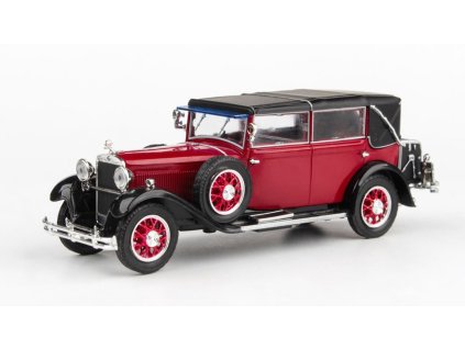 Škoda 860 1932 Červená Tmavá 1:43 - Abrex  Škoda-860 1932 - kovový model auta