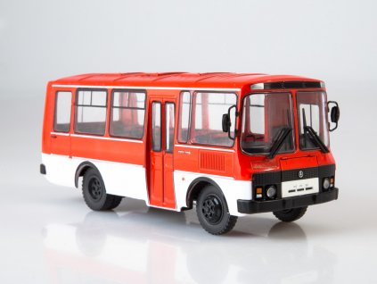 PAZ-3205 autobus 1:43 Naše autobusy Rusko časopis s modelem #2  PAZ 3205 1:43 - kovový model autobusu