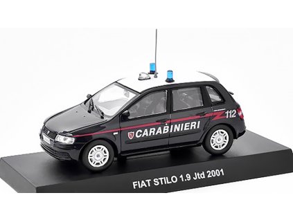Fiat Stilo 1.9 JTD 2001 Carabinieri 1:43 - DeAgostini časopis s modelem  Fiat Stilo 1.9 Jtd 2001 Policie - kovový model