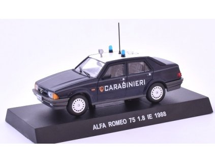 Alfa Romeo 75 1.8 IE 1988 1:43 - DeAgostini časopis s modelem  Alfa Romeo 75 1.8 IE CARABINIERI - 1988 - kovový model