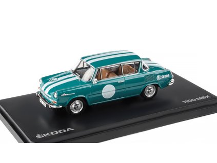 Narozeninové Embéixo 1100MBX Modrozelená Tmavá 1:43 - Abrex  Škoda 1100 MBX  - kovový model auta