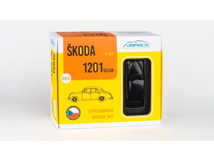 Škoda 1201 STAVEBNICE 1956 Taxi 1:43 černá - Abrex  Škoda 1201 1956  Taxi - stavebnice